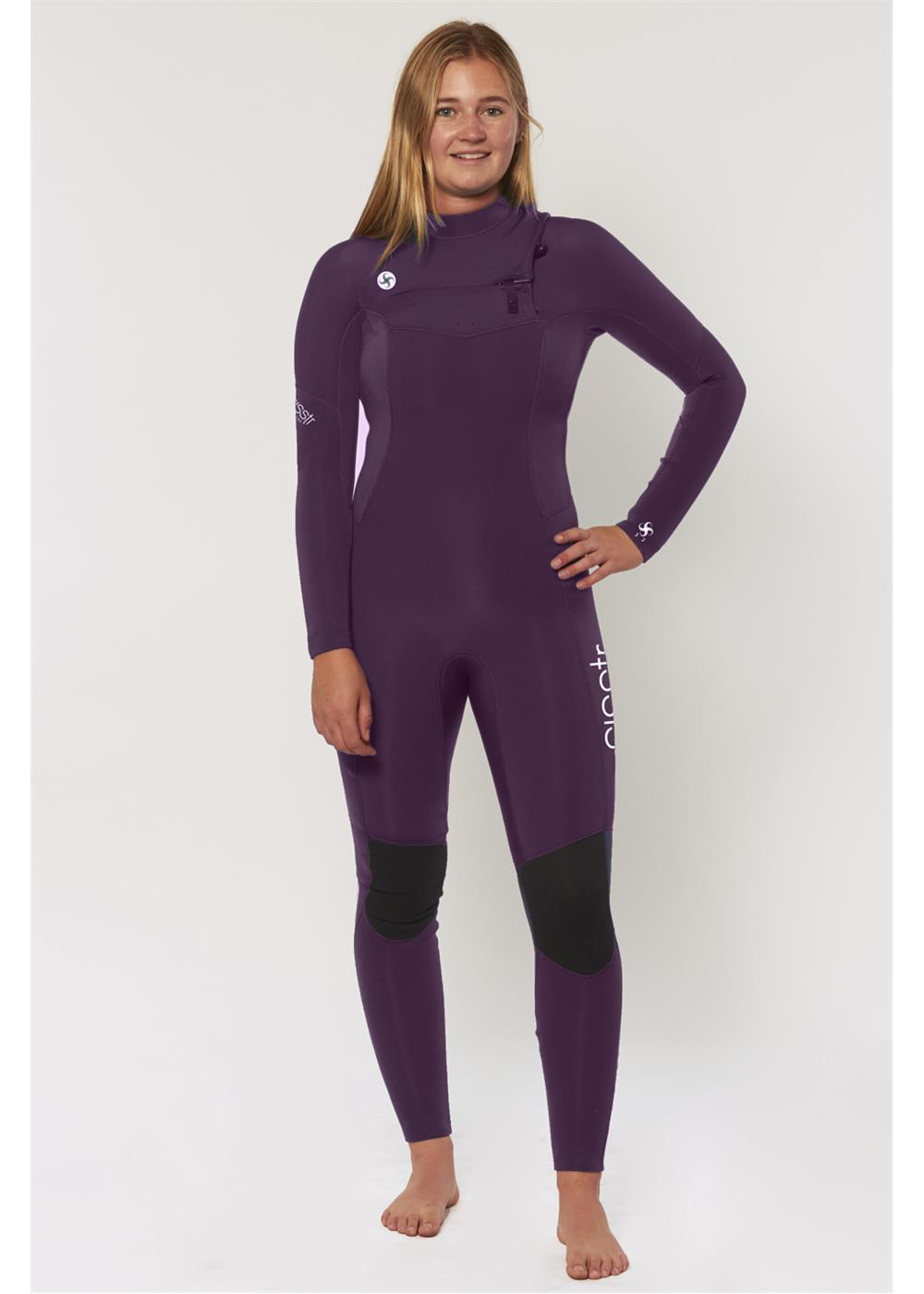 Sisstrevolution 7 Seas 5/4 chest zip full wetsuit -violet UK10 / violet