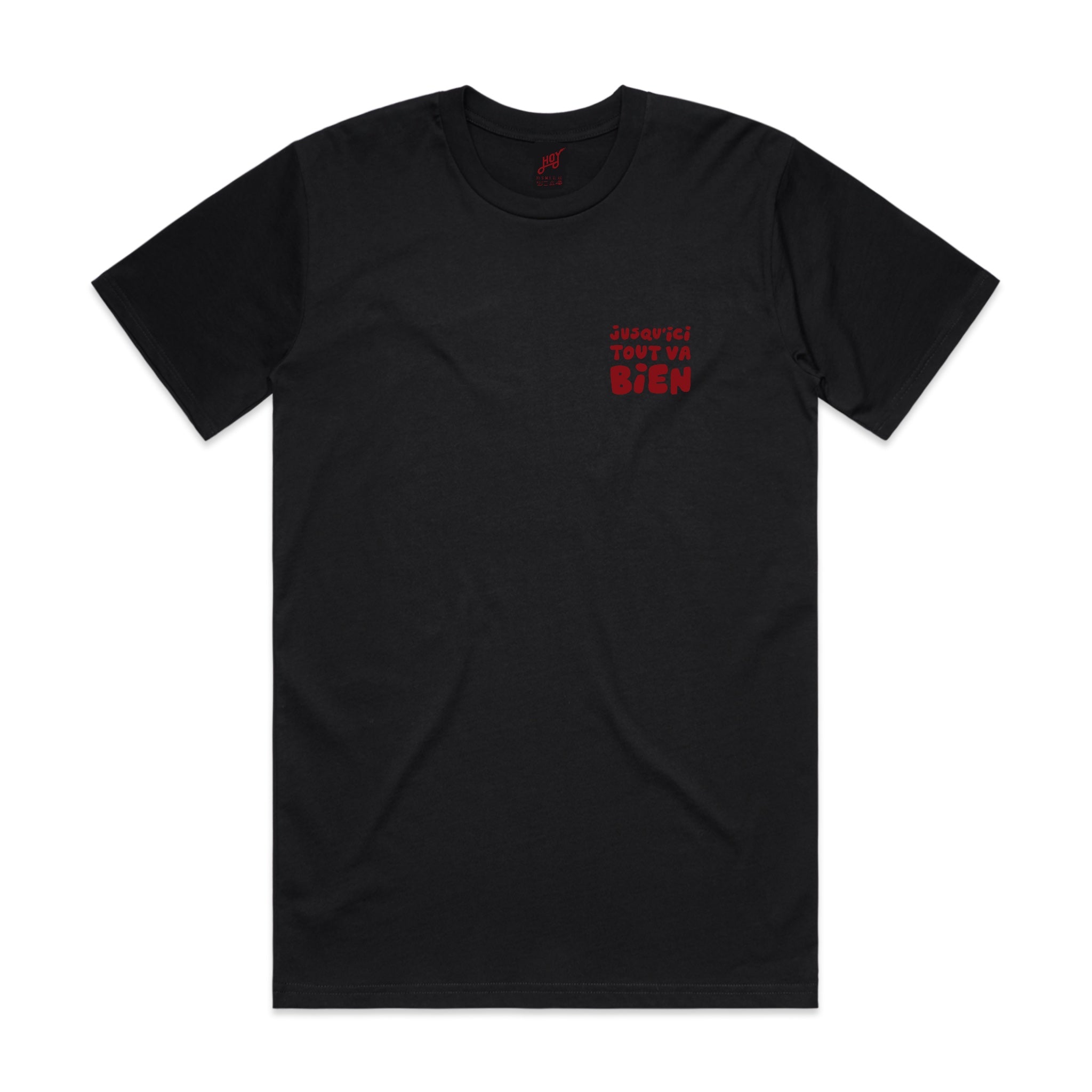Hoy Jusqu'ici' Tout Va Bien Organic T-shirt - Black / Red