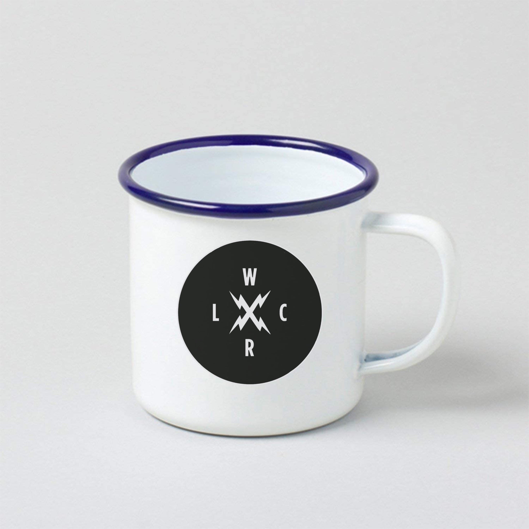 WLCR Logo Enamel Mug - White / Blue