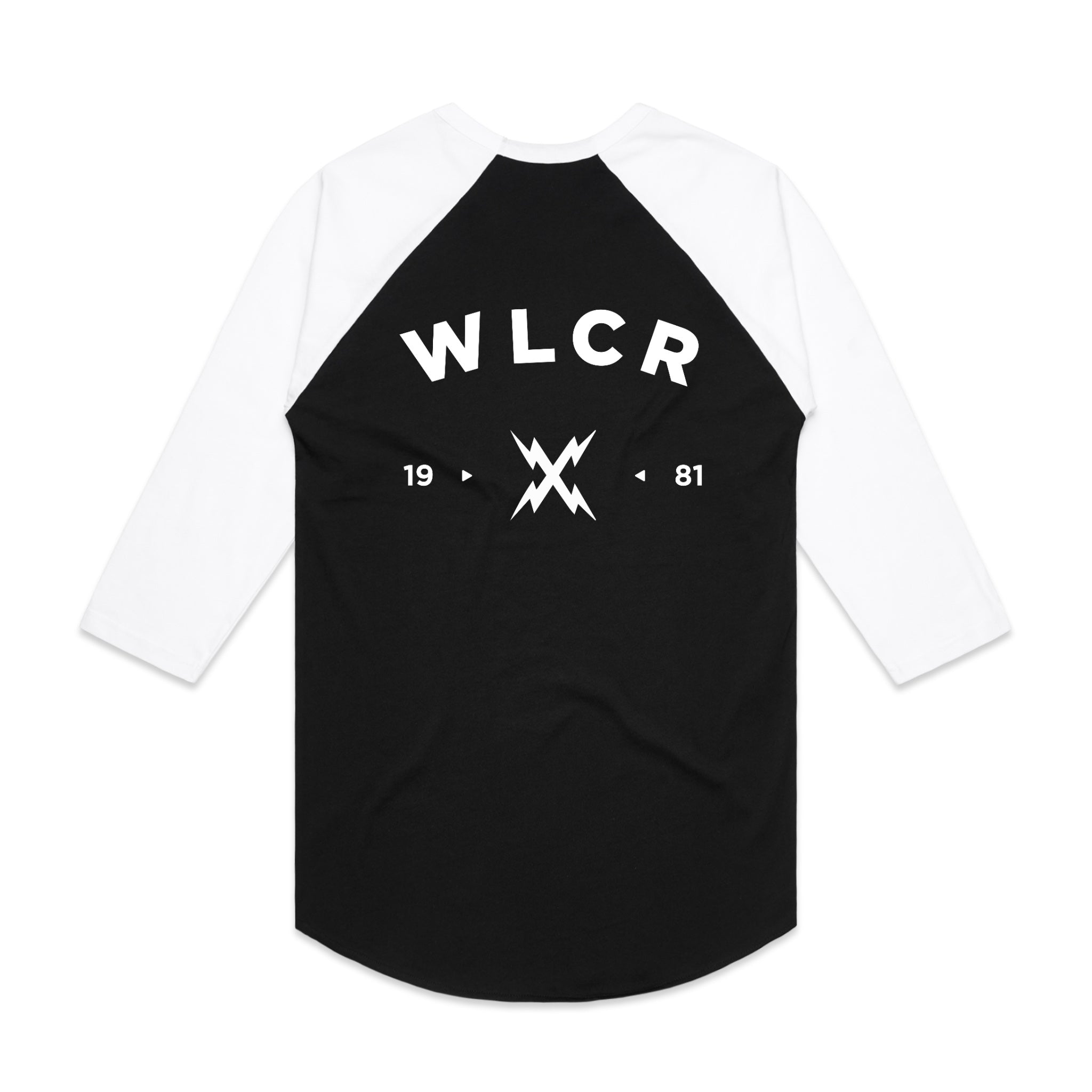 WLCR Beacon Raglan - Black / White - LAST SIZE