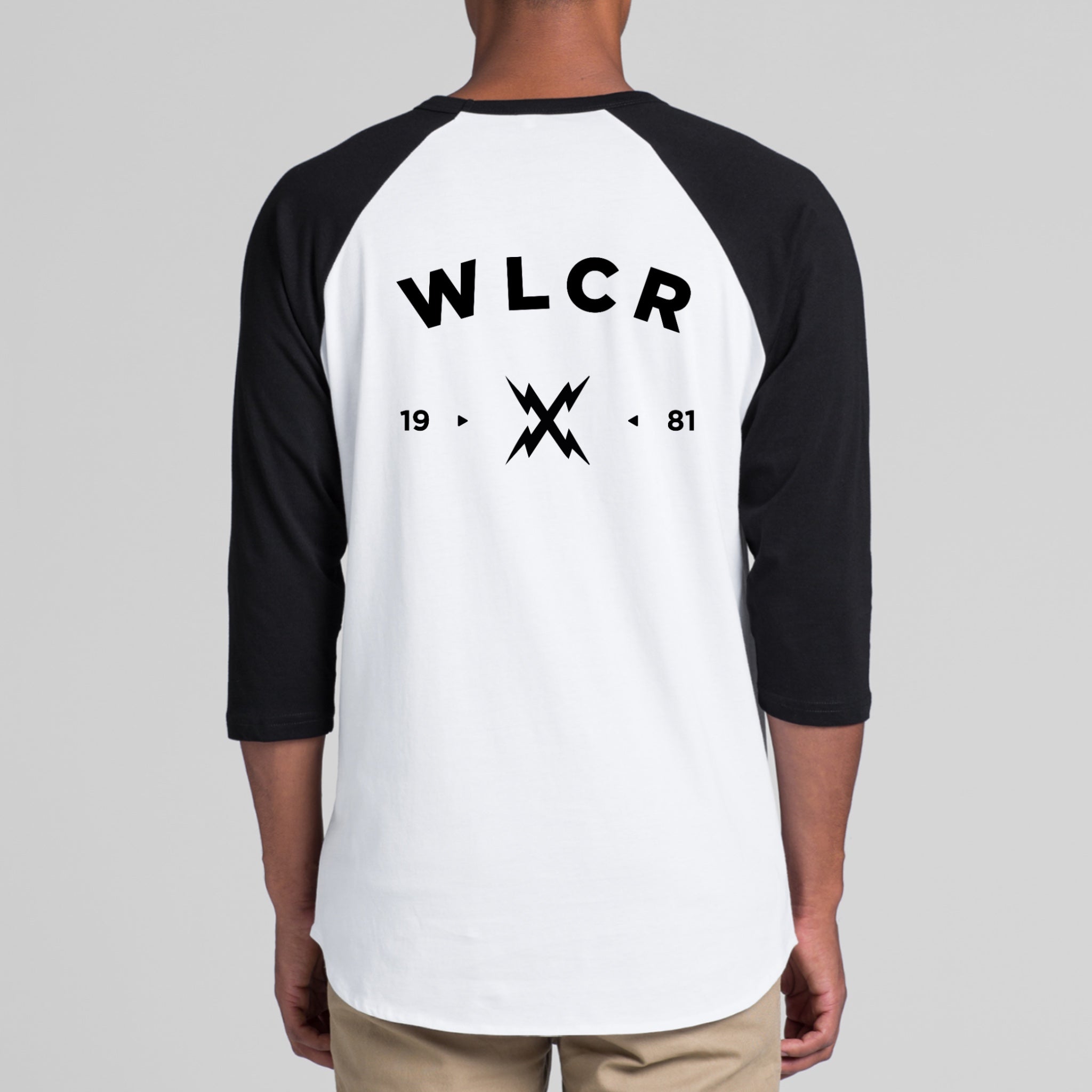 WLCR Beacon Raglan - White / Black - LAST SIZE