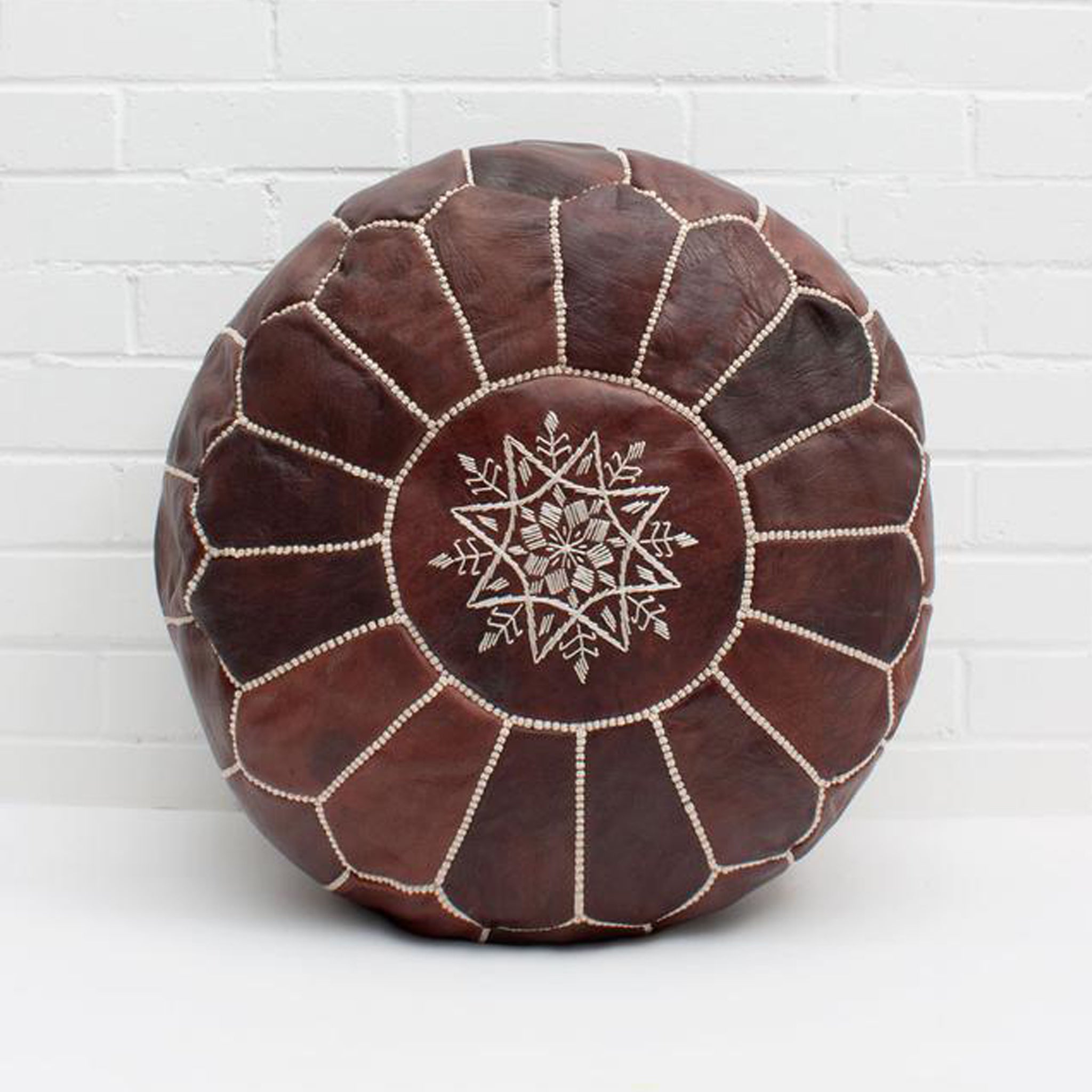 Early People Handmade Leather Floor Cushion | Chocolate Mocha Oiled